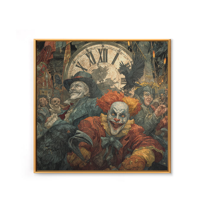The Cursed Pocket Watch, Grotesque Carnival Art, Square Wall Art, Dark Fantasy Wall Art, Canvas Print, Halloween Wall Art