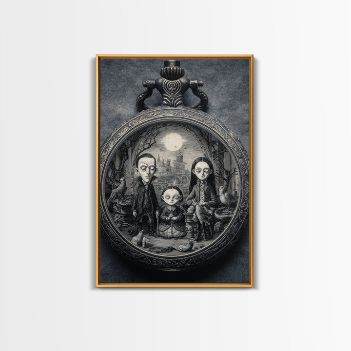 The Cursed Pocket Watch, Victorian Macabre Art, Vertical Wall Art, Gothic Horror Wall Art, Canvas Print, Halloween Wall Art