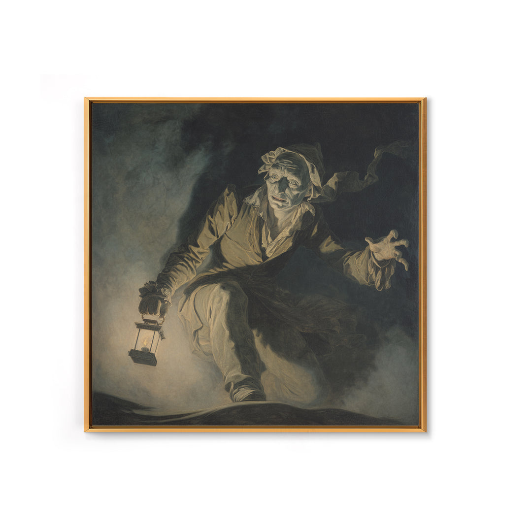 The Bone-Handled Lantern, Gothic Nightmare Art, Square Wall Art, Gothic Horror Wall Art, Canvas Print, Halloween Wall Art