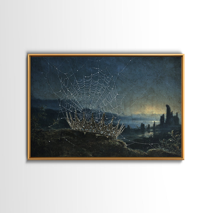 The Spiderweb Crown, Romantic Gothic Landscape, Landscape Wall Art, Macabre Wall Art, Canvas Print, Halloween Wall Art