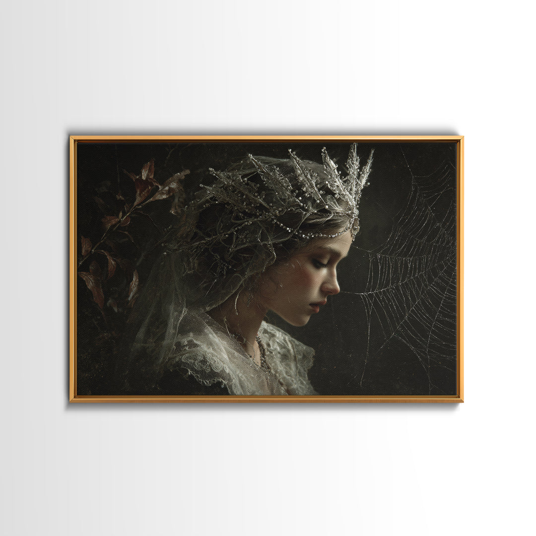 The Spiderweb Crown, Symbolist Gothic Landscape, Landscape Wall Art, Gothic Horror Wall Art, Canvas Print, Halloween Wall Art