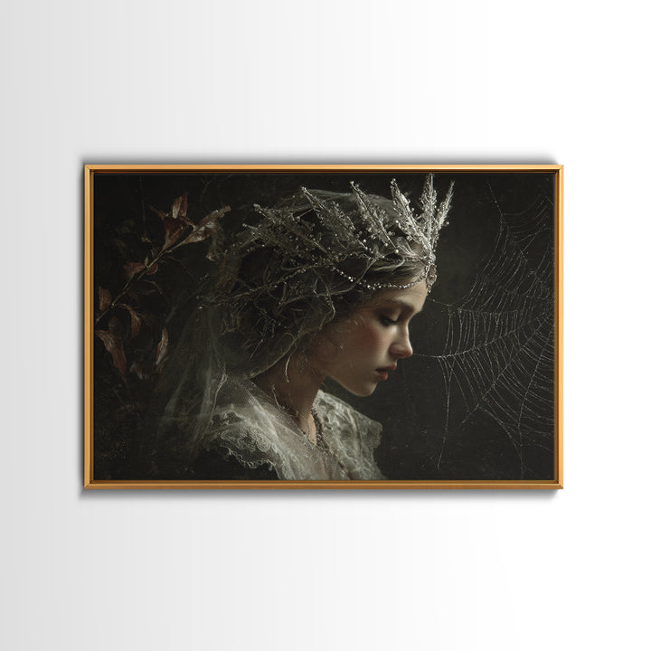 The Spiderweb Crown, Symbolist Gothic Landscape, Landscape Wall Art, Gothic Horror Wall Art, Canvas Print, Halloween Wall Art