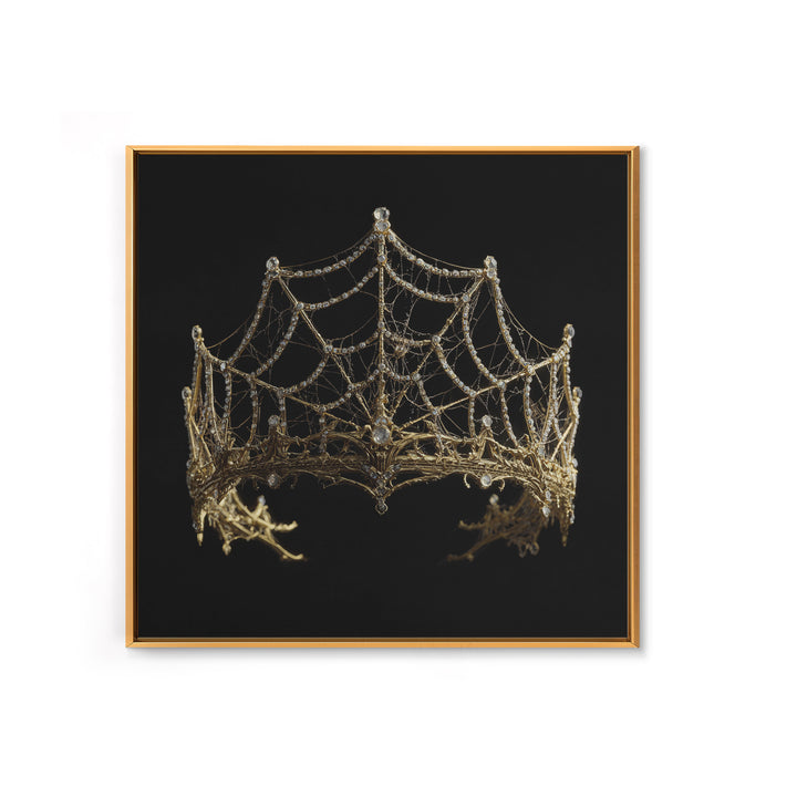 The Spiderweb Crown, Ornate Symbolist Art, Square Wall Art, Dark Fantasy Wall Art, Canvas Print, Halloween Wall Art, Horror Wall Art