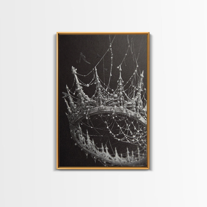 The Spiderweb Crown, Victorian Macabre Art, Vertical Wall Art, Dark Fantasy Wall Art, Canvas Print, Halloween Wall Art