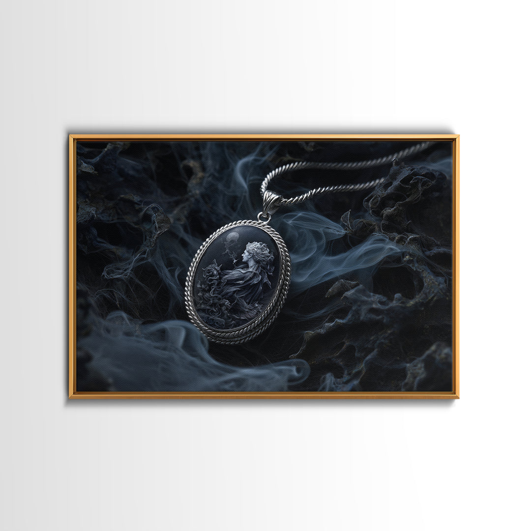The Moonstone Amulet, Medieval Grotesque Art, Landscape Wall Art, Macabre Wall Art, Canvas Print, Halloween Wall Art, Horror Wall Art