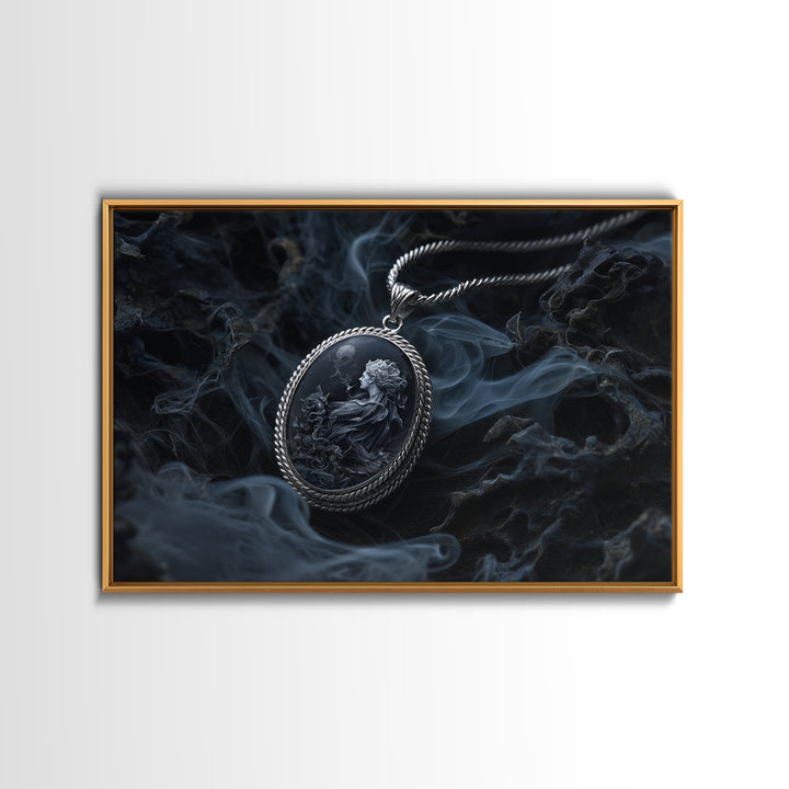 The Moonstone Amulet, Medieval Grotesque Art, Landscape Wall Art, Macabre Wall Art, Canvas Print, Halloween Wall Art, Horror Wall Art