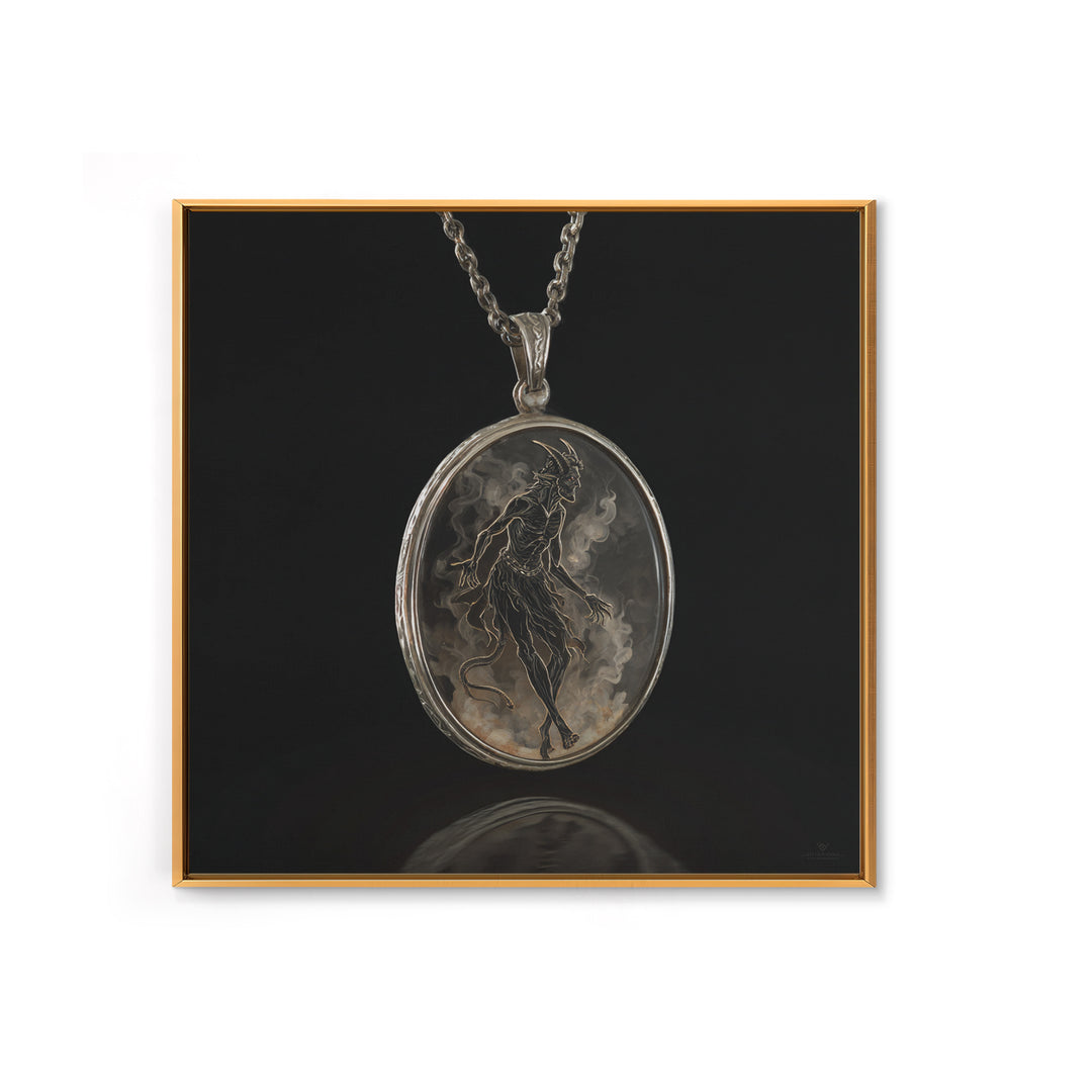 The Moonstone Amulet, Dark Symbolist Art, Square Wall Art, Dark Fantasy Wall Art, Canvas Print, Halloween Wall Art