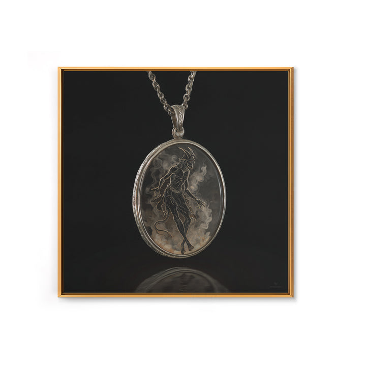 The Moonstone Amulet, Dark Symbolist Art, Square Wall Art, Dark Fantasy Wall Art, Canvas Print, Halloween Wall Art