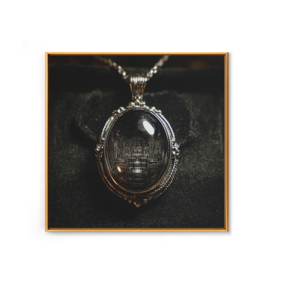 The Moonstone Amulet, Biomechanical Horror Art, Square Wall Art, Gothic Horror Wall Art, Canvas Print, Halloween Wall Art, Spooky Wall Decor