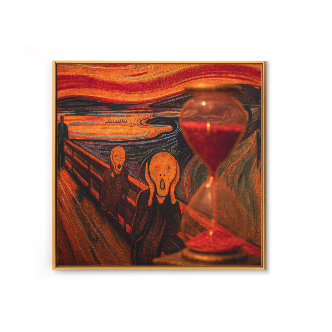 The Crimson Hourglass, Expressionist Gothic Art, Square Wall Art, Dark Halloween Decor, Canvas Print, Halloween Wall Art, Gothic Home Decor