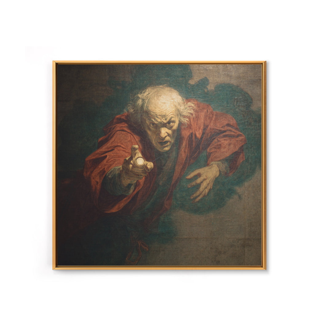 The Haunted Portrait, Dark Renaissance Art, Square Wall Art, Dark Fantasy Wall Art, Canvas Print, Halloween Wall Art