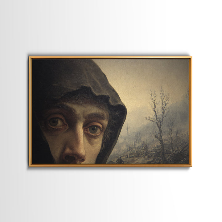 The Haunted Portrait, Romantic Gothic Landscape, Landscape Wall Art, Dark Fantasy Wall Art, Canvas Print, Halloween Wall Art
