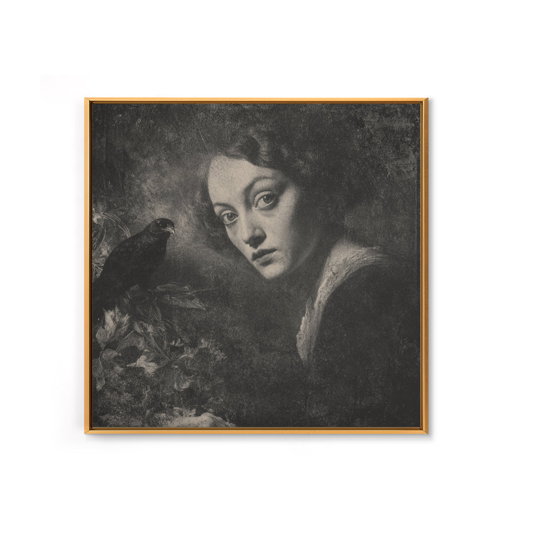 The Haunted Portrait, Symbolist Dream Art, Square Wall Art, Gothic Horror Wall Art, Framed Canvas Print, Halloween Wall Art