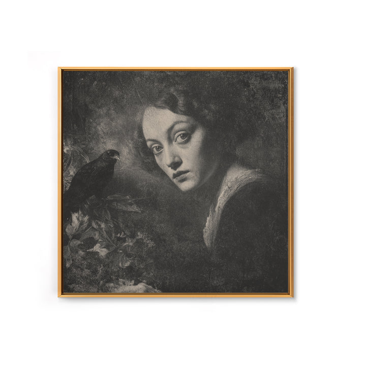 The Haunted Portrait, Symbolist Dream Art, Square Wall Art, Gothic Horror Wall Art, Framed Canvas Print, Halloween Wall Art