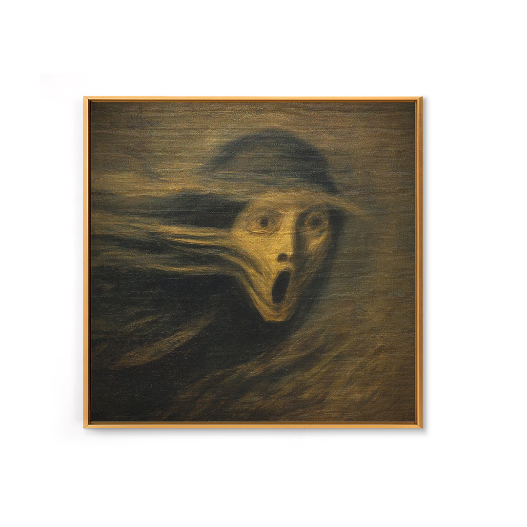 The Haunted Portrait, Expressionist Gothic Art, Square Wall Art, Gothic Horror Wall Art, Framed Canvas Print, Halloween Wall Art