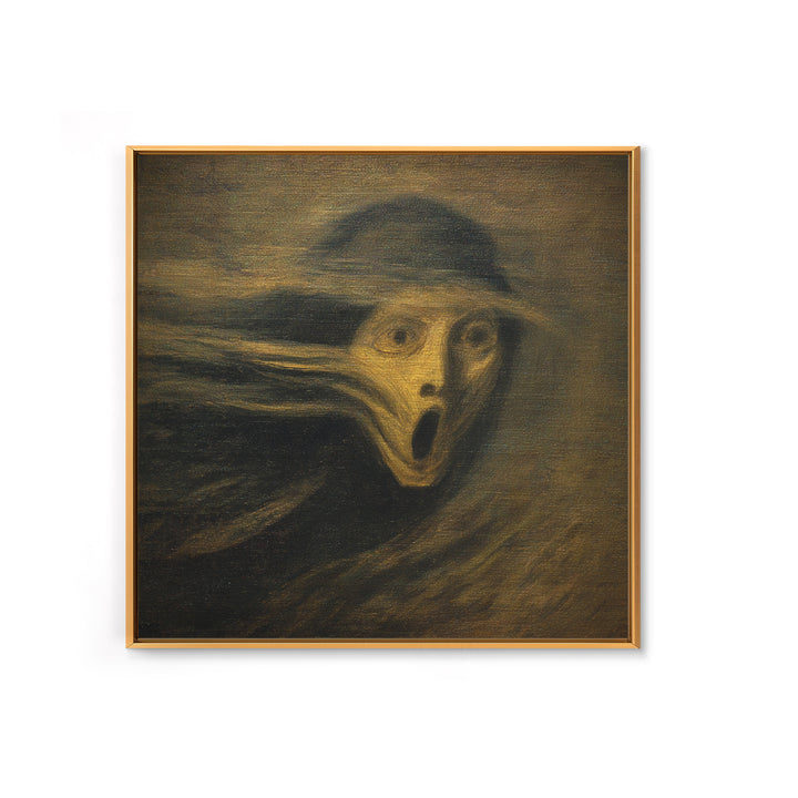 The Haunted Portrait, Expressionist Gothic Art, Square Wall Art, Gothic Horror Wall Art, Framed Canvas Print, Halloween Wall Art