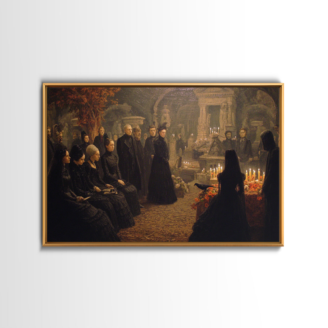 Victorian Mourning Halloween, Romantic Gothic Landscape, Landscape Wall Art, Macabre Wall Art, Canvas Print, Halloween Wall Art