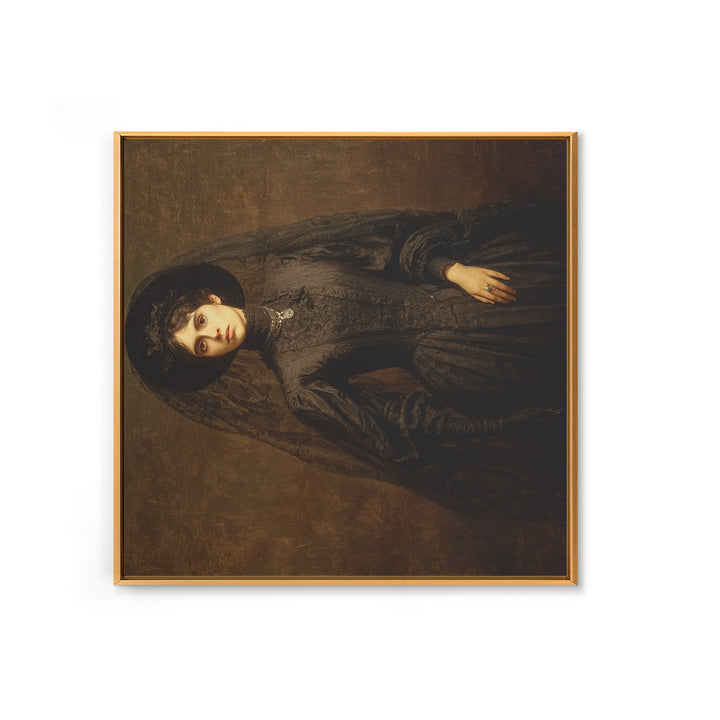 Victorian Mourning Halloween, Dark Symbolist Art, Square Wall Art, Macabre Wall Art, Canvas Print, Halloween Wall Art