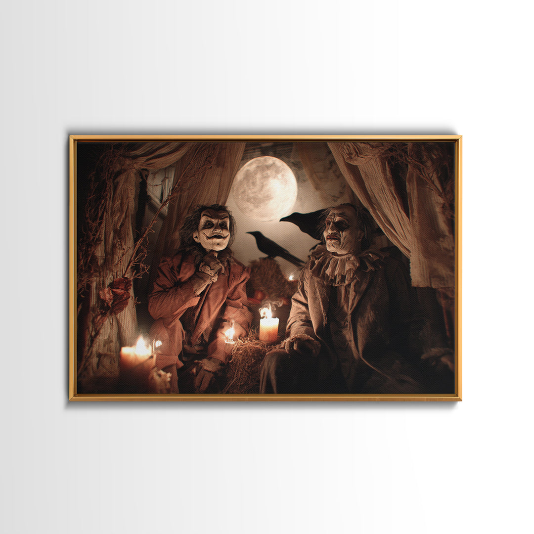 1950s Halloween Nostalgia, Gothic Nightmare Art, Landscape Wall Art, Gothic Horror Wall Art, Framed Canvas Print, Halloween Wall Art