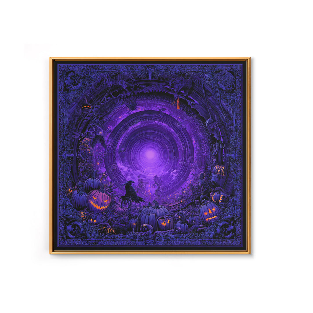 1980s Neon Horror, Biomechanical Horror Art, Square Wall Art, Dark Fantasy Wall Art, Canvas Print, Halloween Wall Art, Seasonal Home Decor