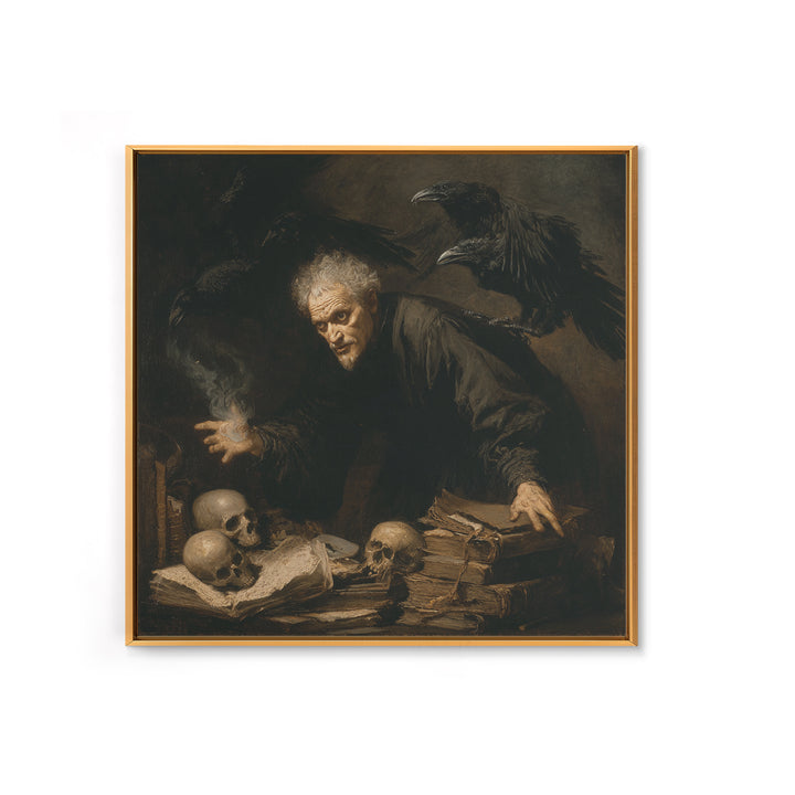 Dark Academia Halloween, Dark Romantic Horror Art, Square Wall Art, Dark Fantasy Wall Art, Canvas Print, Halloween Wall Art