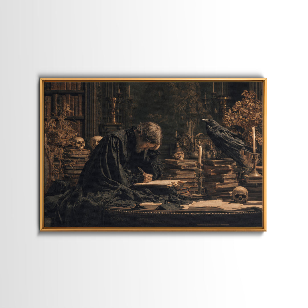 Dark Academia Halloween, Symbolist Gothic Landscape, Landscape Wall Art, Macabre Wall Art, Framed Canvas Print, Halloween Wall Art