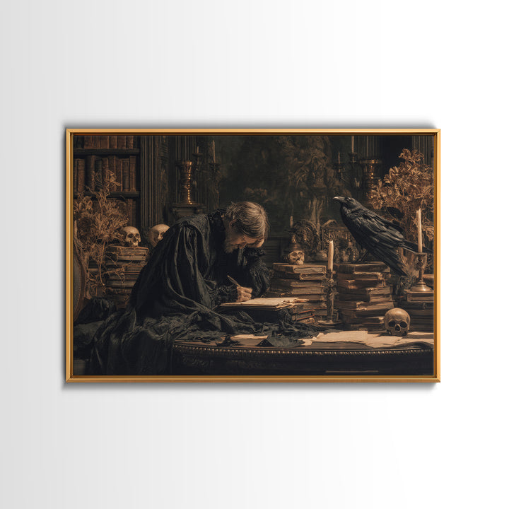 Dark Academia Halloween, Symbolist Gothic Landscape, Landscape Wall Art, Macabre Wall Art, Framed Canvas Print, Halloween Wall Art