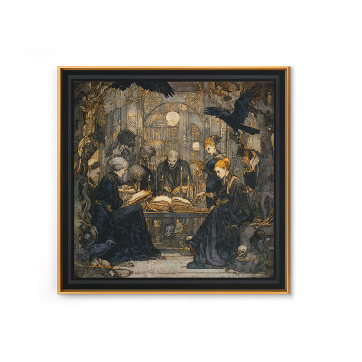 Dark Academia Halloween, Dark Symbolist Art, Square Wall Art, Dark Fantasy Wall Art, Framed Canvas Print, Halloween Wall Art