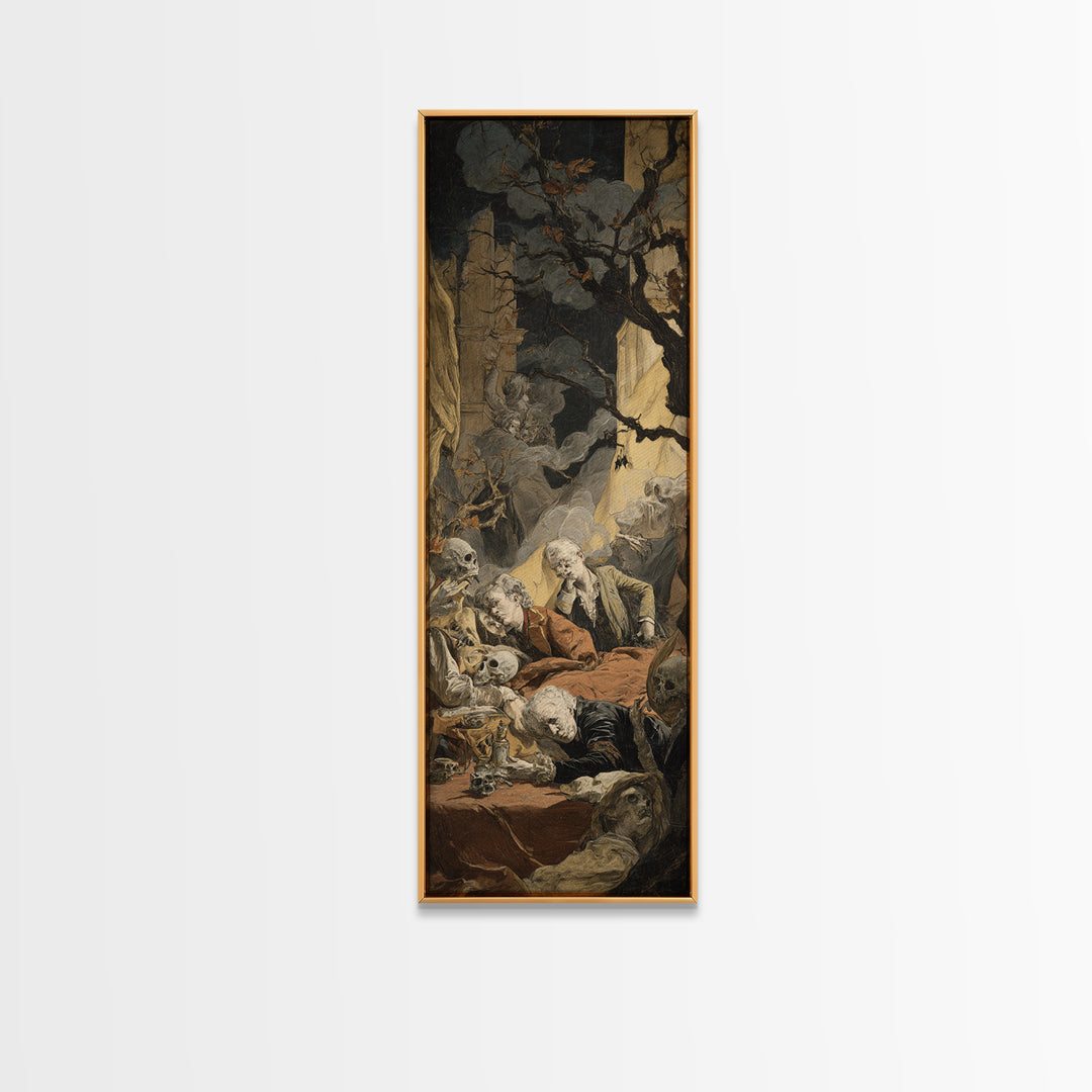 Gothic Romance, Gothic Nightmare Art, Tall Narrow Wall Art, Macabre Wall Art, Framed Canvas Print, Halloween Wall Art, Halloween Decor