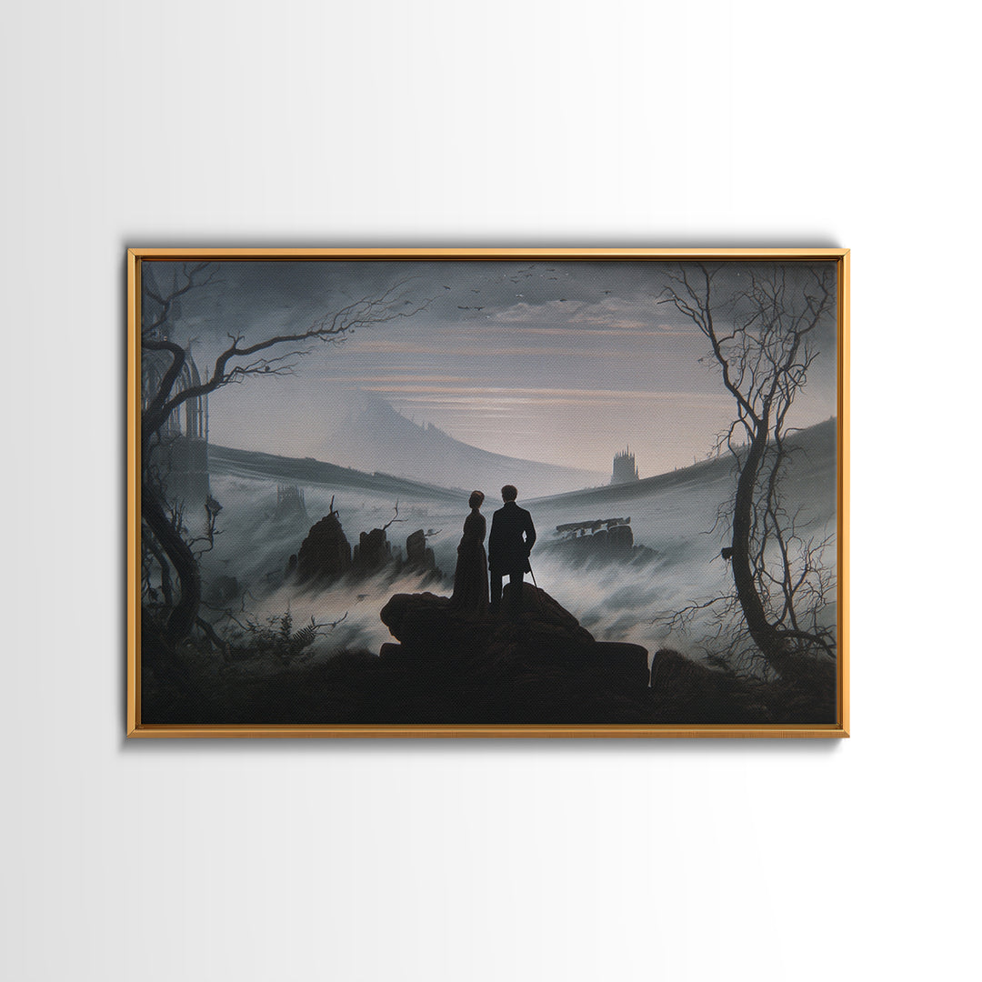 Gothic Romance, Romantic Gothic Landscape, Landscape Wall Art, Dark Fantasy Wall Art, Framed Canvas Print, Halloween Wall Art