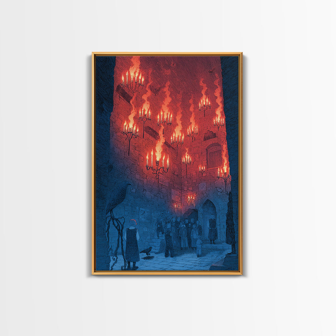 The Candlelit Crypt, Victorian Macabre Art, Vertical Wall Art, Dark Halloween Decor, Canvas Print, Halloween Wall Art, Dark Fantasy Art