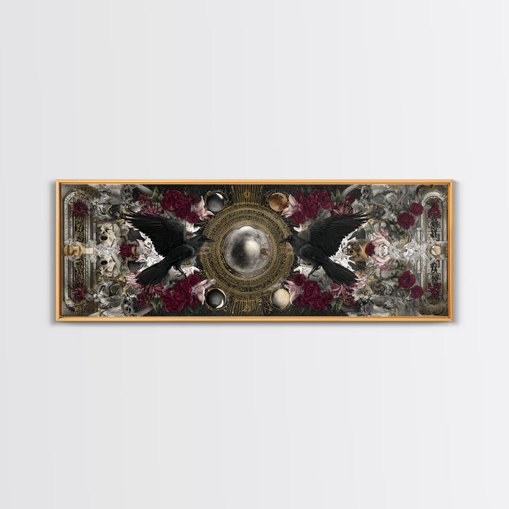 Occult Celestial Hands Framed Canvas Print, Dark Art, Painting, Living Room Decor, Fine Art, Nocturne, Gothic Wall Art, DAR-3x1-84