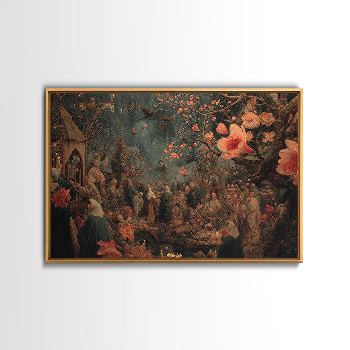 The Poison Garden, Medieval Grotesque Art, Landscape Wall Art, Gothic Horror Wall Art, Canvas Print, Halloween Wall Art