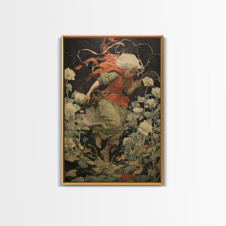 The Poison Garden, Dark Renaissance Art, Vertical Wall Art, Gothic Horror Wall Art, Canvas Print, Halloween Wall Art