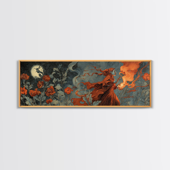 The Poison Garden, Visionary Gothic Art, Extra Wide Wall Art, Macabre Wall Art, Canvas Print, Halloween Wall Art, Gothic Home Decor