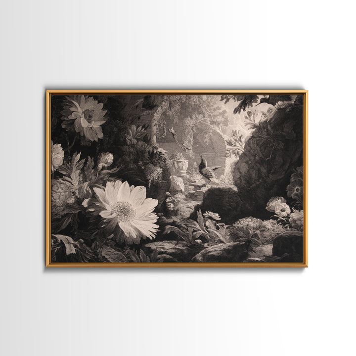 The Poison Garden, Architectural Etching Art, Landscape Wall Art, Macabre Wall Art, Canvas Print, Halloween Wall Art