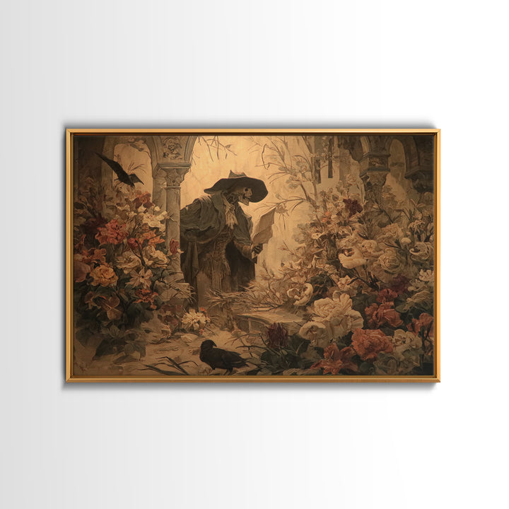 The Poison Garden, Symbolist Etching Art, Landscape Wall Art, Dark Fantasy Wall Art, Canvas Print, Halloween Wall Art, Spooky Wall Decor