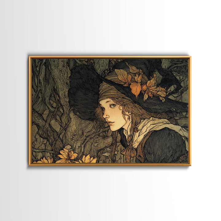 The Poison Garden, Gothic Storybook Art, Landscape Wall Art, Dark Fantasy Wall Art, Framed Canvas Print, Halloween Wall Art