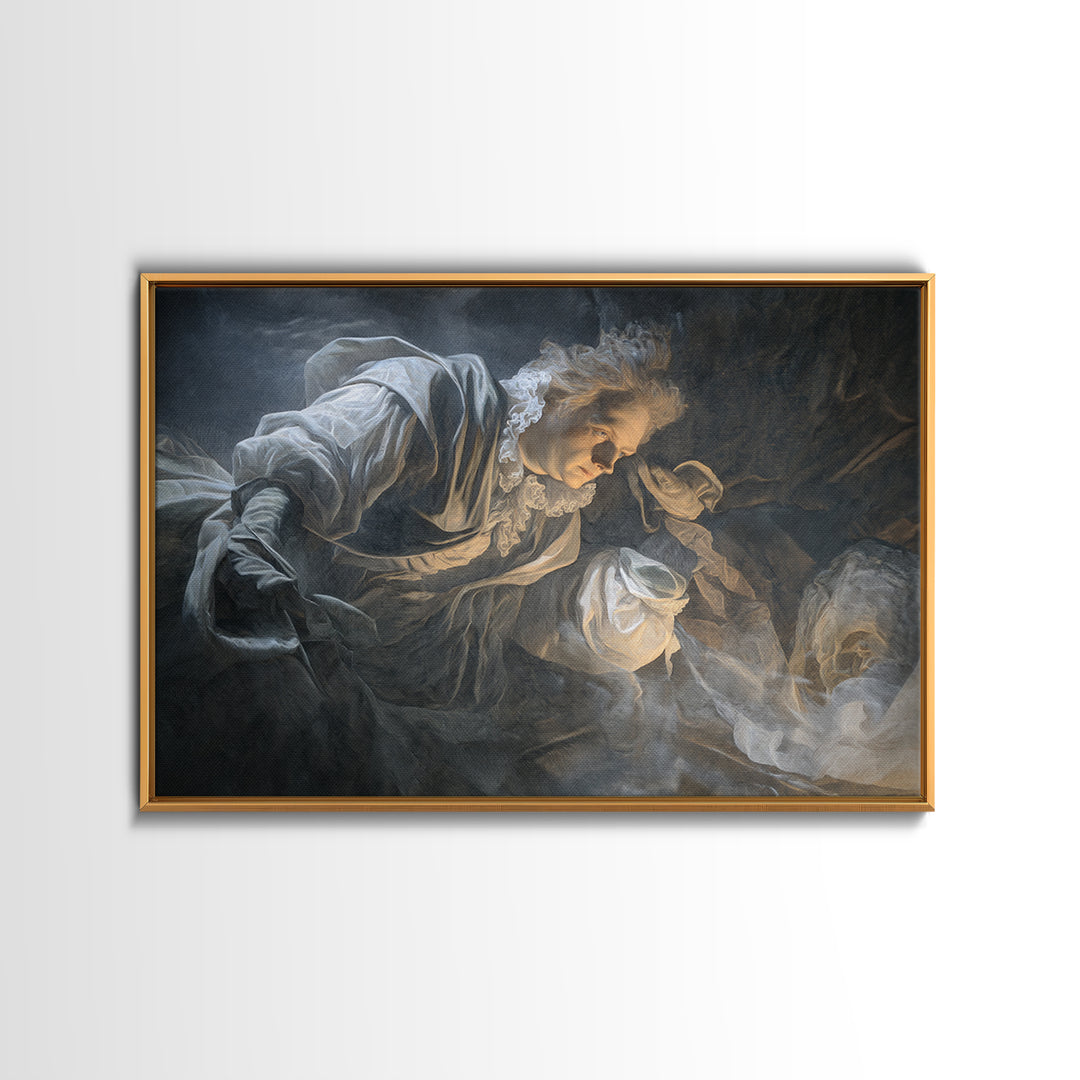 Frozen Halloween, Gothic Nightmare Art, Landscape Wall Art, Dark Fantasy Wall Art, Framed Canvas Print, Halloween Wall Art