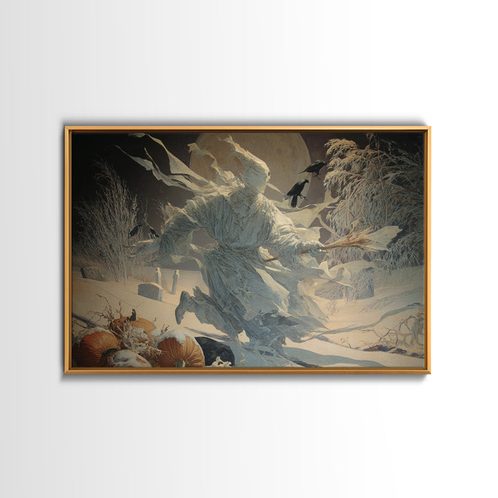Frozen Halloween, Symbolist Gothic Landscape, Landscape Wall Art, Dark Fantasy Wall Art, Framed Canvas Print, Halloween Wall Art