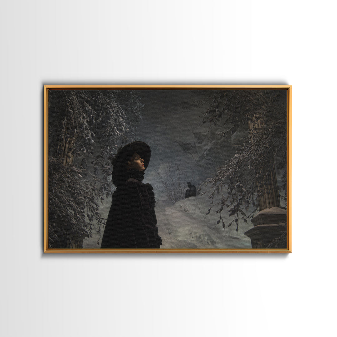 Frozen Halloween, Dark Symbolist Art, Landscape Wall Art, Gothic Horror Wall Art, Canvas Print, Halloween Wall Art