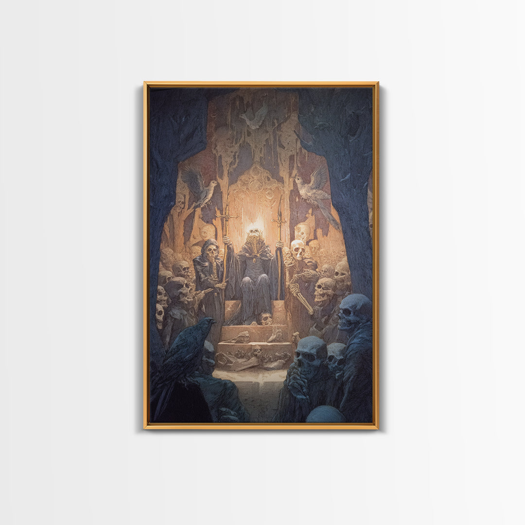 The Necromancer Queen, Expressionist Gothic Art, Vertical Wall Art, Gothic Horror Wall Art, Canvas Print, Halloween Wall Art