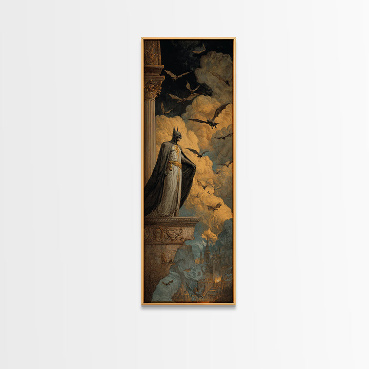 The Bat Prince, Apocalyptic Romantic Art, Tall Narrow Wall Art, Dark Fantasy Wall Art, Canvas Print, Halloween Wall Art, Dark Fantasy Art