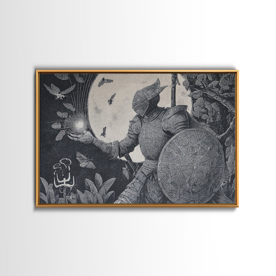 The Spider Knight, Victorian Macabre Art, Landscape Wall Art, Dark Fantasy Wall Art, Framed Canvas Print, Halloween Wall Art