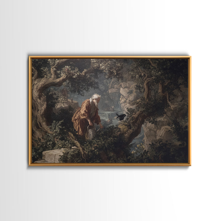 The Graveyard Gardener, Baroque Witchcraft Art, Landscape Wall Art, Macabre Wall Art, Framed Canvas Print, Halloween Wall Art