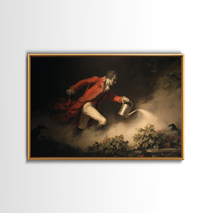The Graveyard Gardener, Gothic Nightmare Art, Landscape Wall Art, Dark Fantasy Wall Art, Canvas Print, Halloween Wall Art