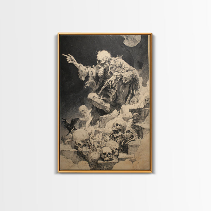 The Bone Sculptor, Decadent Gothic Art, Vertical Wall Art, Gothic Horror Wall Art, Canvas Print, Halloween Wall Art, Dark Fantasy Art