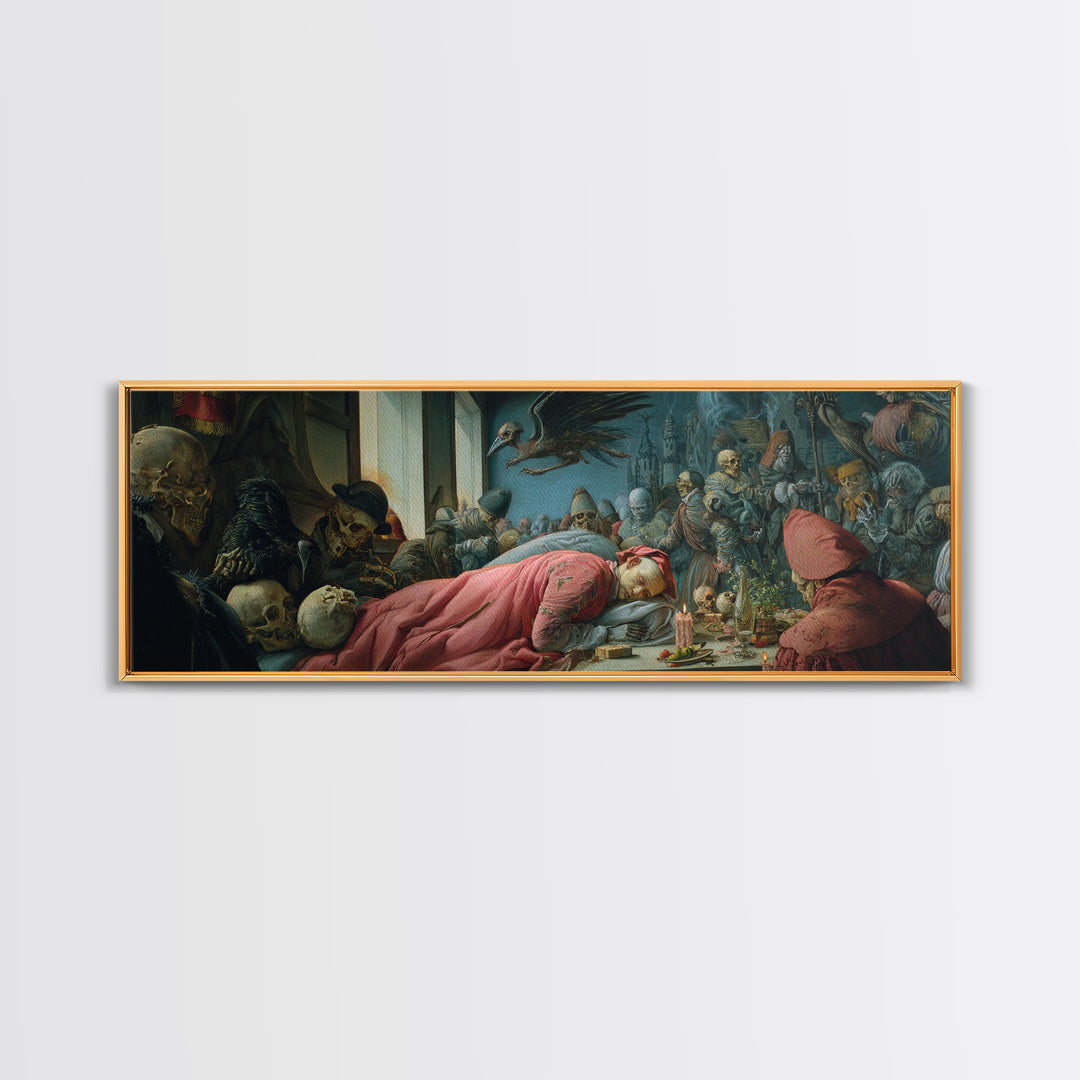 The Dream Eater, Danse Macabre Art, Extra Wide Wall Art, Dark Halloween Decor, Canvas Print, Halloween Wall Art