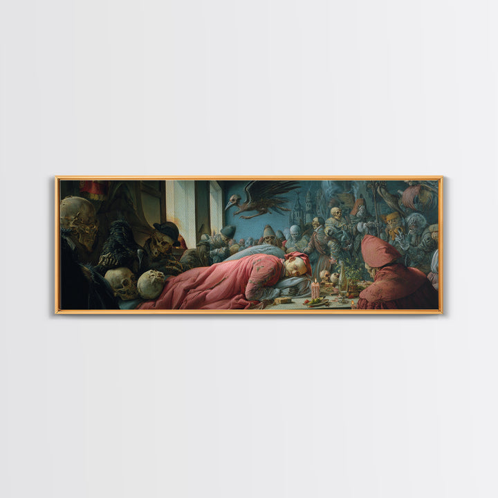 The Dream Eater, Danse Macabre Art, Extra Wide Wall Art, Dark Halloween Decor, Canvas Print, Halloween Wall Art