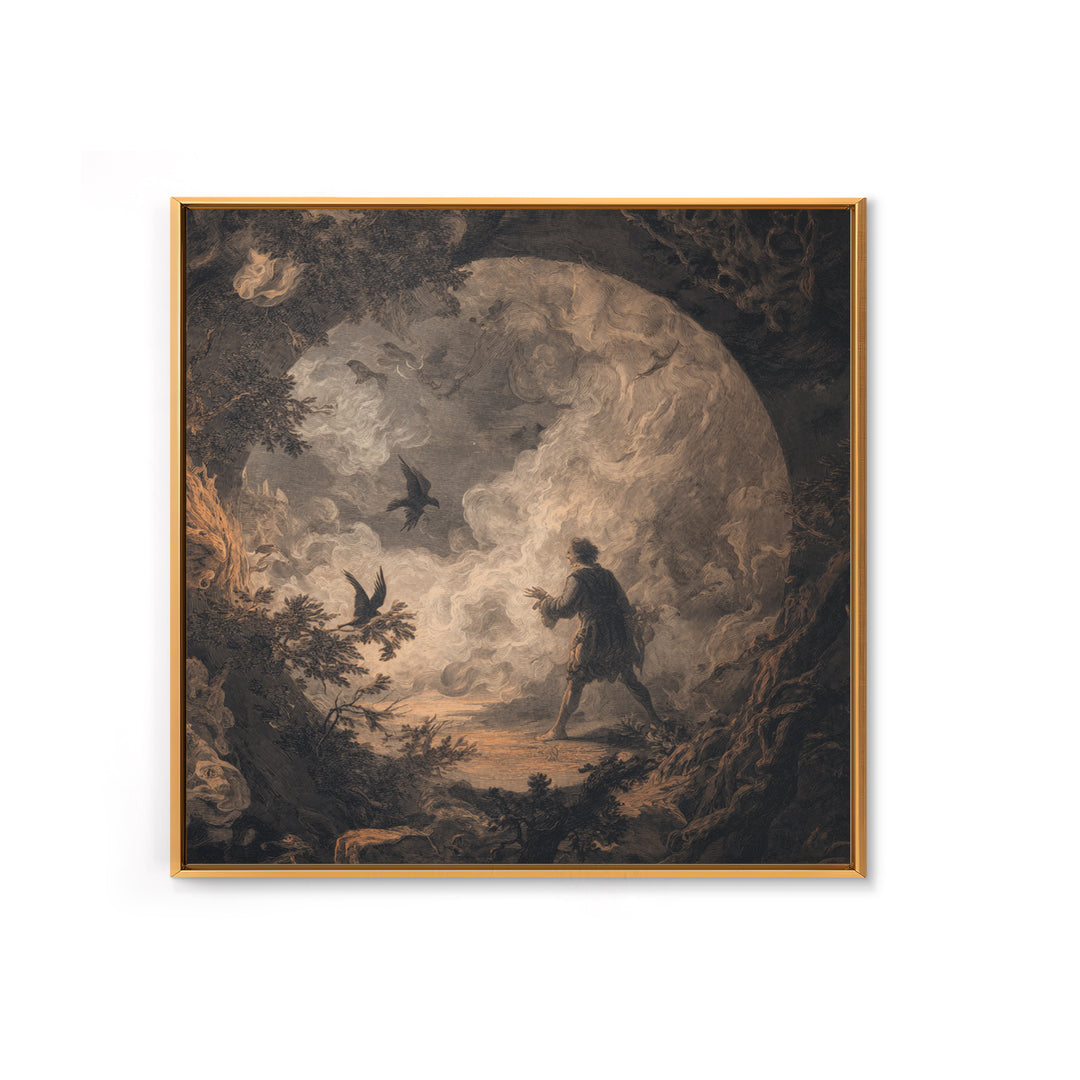 The Dream Eater, Baroque Witchcraft Art, Square Wall Art, Macabre Wall Art, Canvas Print, Halloween Wall Art, Dark Fantasy Art